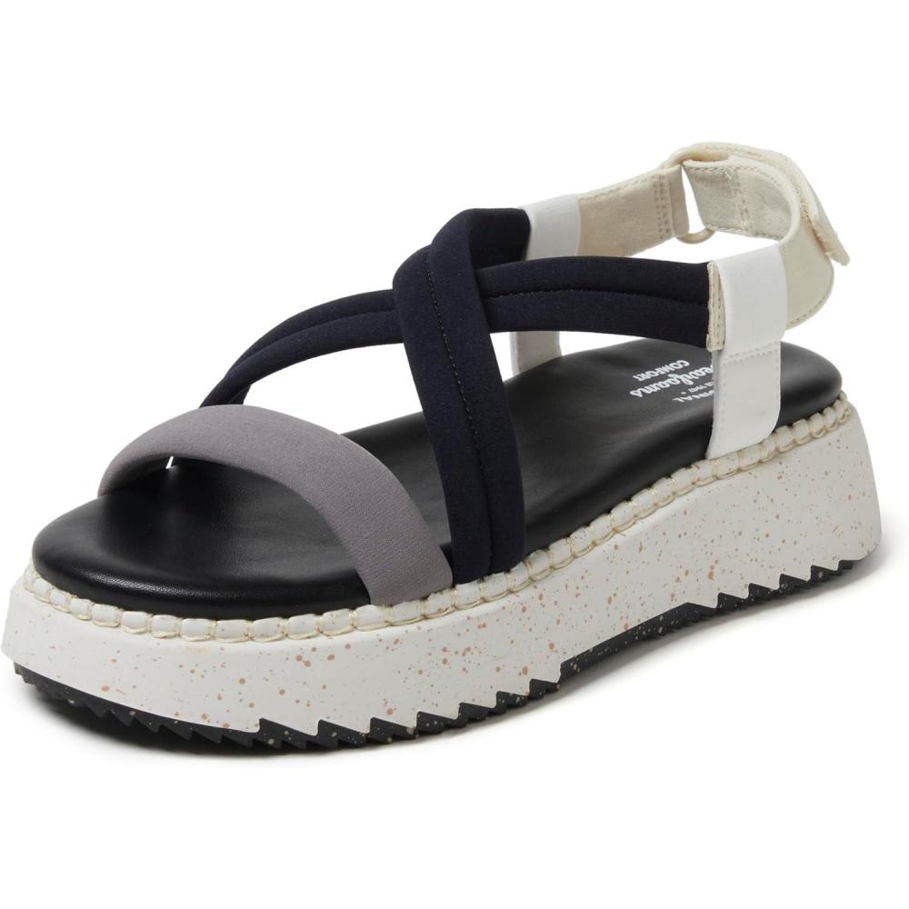 imageDearfoams Womens Daylen Comfortable Adjustable Strap Platform SandalBlack