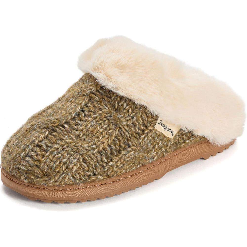 imageDearfoams Womens House Slipper With Memory Foam Nicki Knit Scuff Indoor ShoesLoden