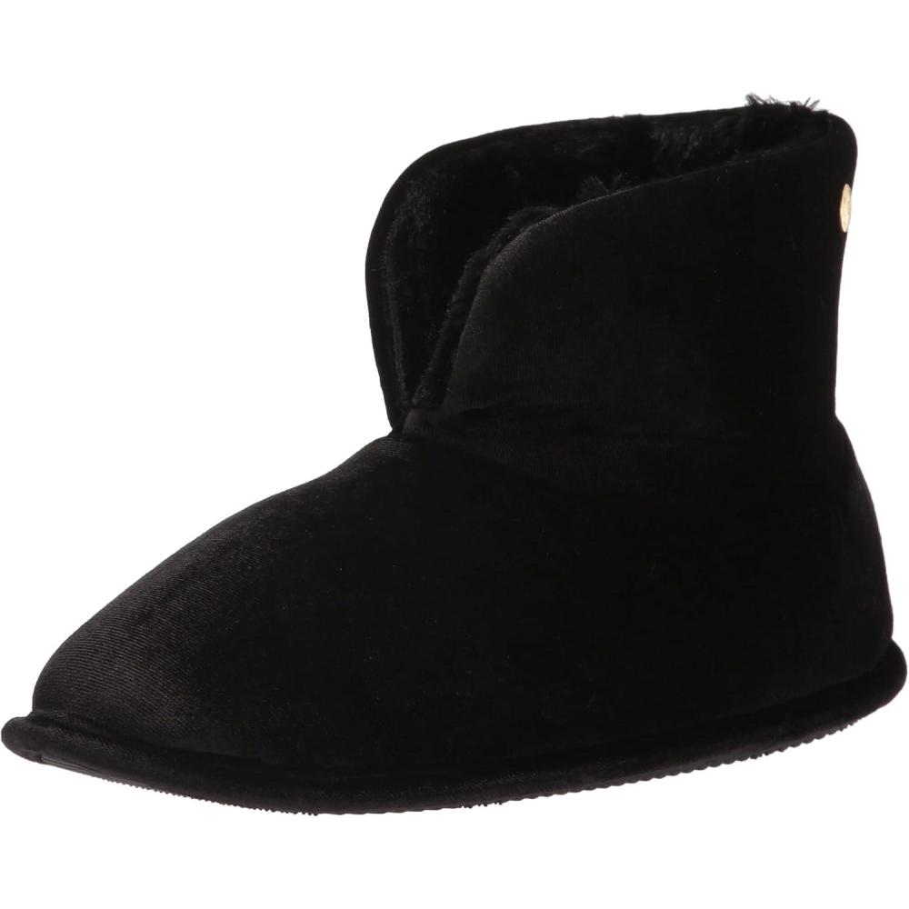 imageDearfoams Womens Sara Velour BootieShiny Black