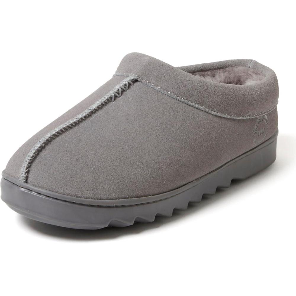 imageDearfoams Womens Suede Indoor Outdoor Doreen ClogGrey