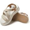 Dearfoams Women’s Daylen Comfortable Adjustable Strap Platform Sandal(Beige)