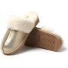 Dearfoams Women’s Fireside Sydney Shearling Fur Indoor/Outdoor Scuff Slipper(Gold)