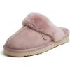 Dearfoams womens Sydney Genuine Shearling Scuff(Dusty Pink)