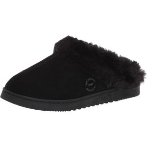 Dearfoams Men’s Suede Closed Toe Scuff Slipper(Black)