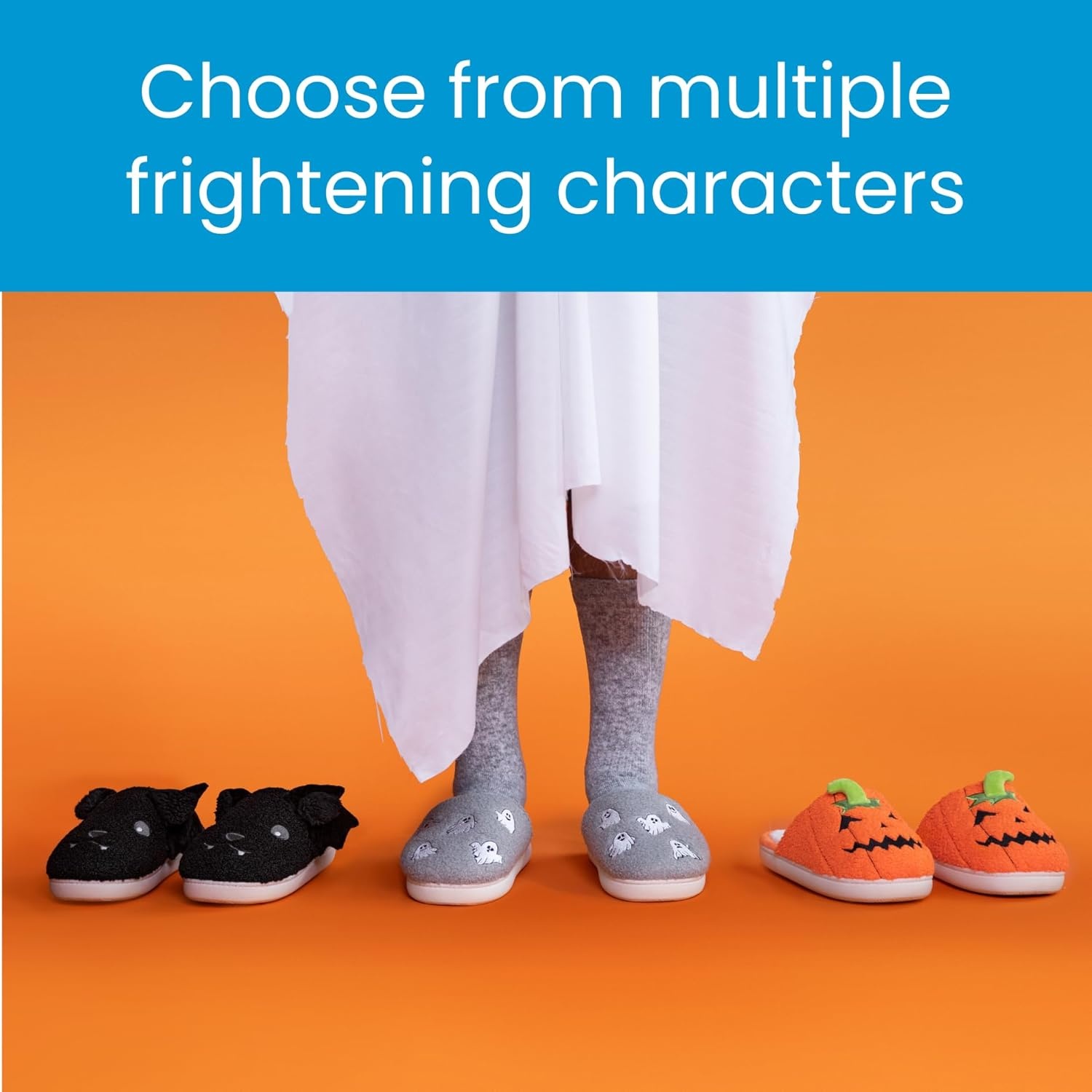 imageDearfoams Unisex Adult Spooky Fuzzy Halloween Pumpkin Jack O LanternJack O Lantern