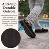 Dearfoams Men’s Keaton Moccasin House Shoes With Memory Foam, Indoor Slippers With Wide Widths(Black Perforated)