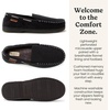 Dearfoams Men’s Keaton Moccasin House Shoes With Memory Foam, Indoor Slippers With Wide Widths(Black Perforated)