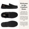 Dearfoams Men’s Keaton Moccasin House Shoes With Memory Foam, Indoor Slippers With Wide Widths(Black Twill)
