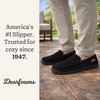 Dearfoams Men’s Keaton Moccasin House Shoes With Memory Foam, Indoor Slippers With Wide Widths(Black Twill)