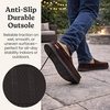 Dearfoams Men’s Keaton Moccasin House Shoes With Memory Foam, Indoor Slippers With Wide Widths(Coffee Twill)
