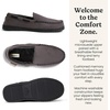 Dearfoams Men’s Keaton Moccasin House Shoes With Memory Foam, Indoor Slippers With Wide Widths(Pavement Microsuede)