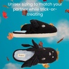 Dearfoams Unisex Adult Spooky Fuzzy Halloween Pumpkin Jack O Lantern(Black Bat)