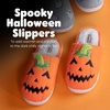 Dearfoams Unisex Adult Spooky Fuzzy Halloween Pumpkin Jack O Lantern(Jack O Lantern)