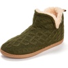 Dearfoams Men’s Brixen Indoor/Outdoor Memory Foam Boot Alpine Camping Cozy Slipper House Shoe(Loden Cable Knit)