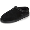 Dearfoams Men’s Dean Genuine Suede Clog With Embroidery, Black Taping, 13