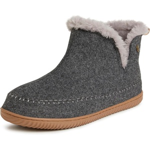 Dearfoams Men’s Brixen Indoor/Outdoor Memory Foam Boot Alpine Camping Cozy Slipper House Shoe(Dark Heather Grey)