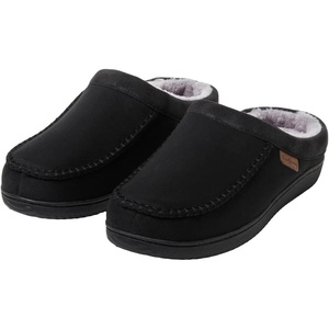 Dearfoams Men’s Memory Foam Slipper (Black, US Footwear Size System, Adult, Men, Alpha, Medium, Small)