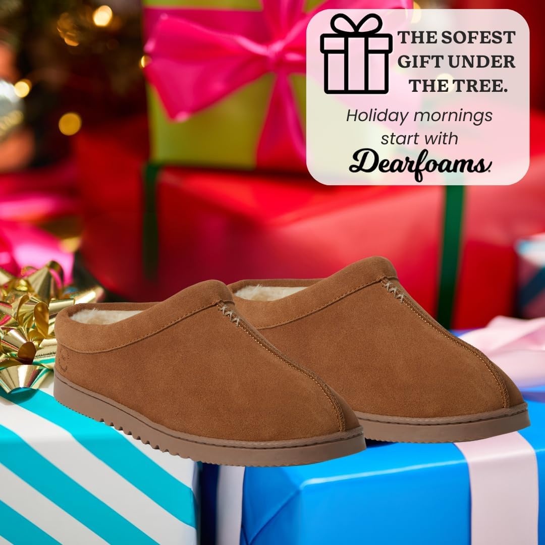 image:imageDearfoams Mens Suede Indoor Outdoor ClogChestnut