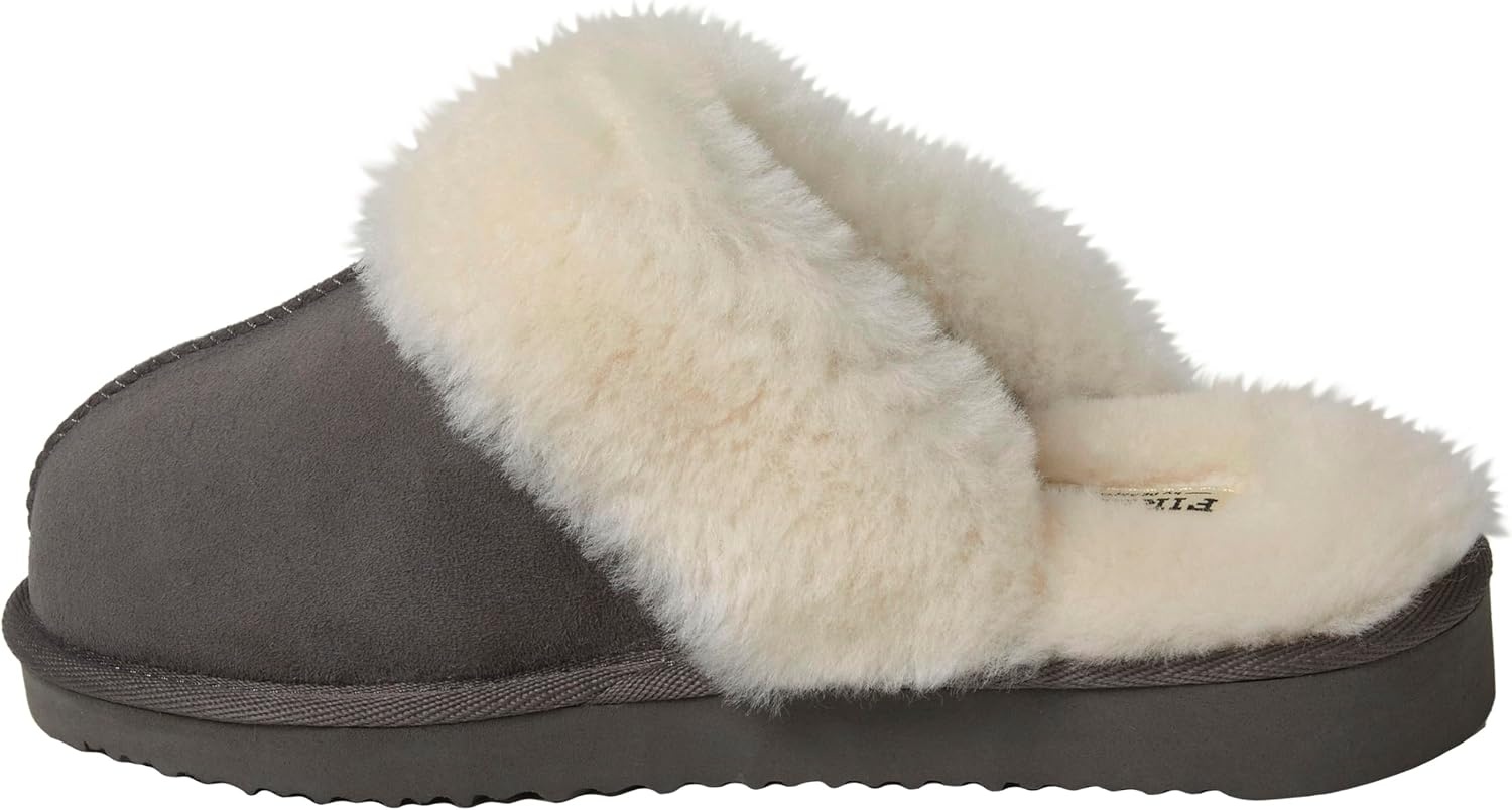 image:imageDearfoams Womens Fireside Sydney Grey Multi Shearling Scuff Slipper 8 M US