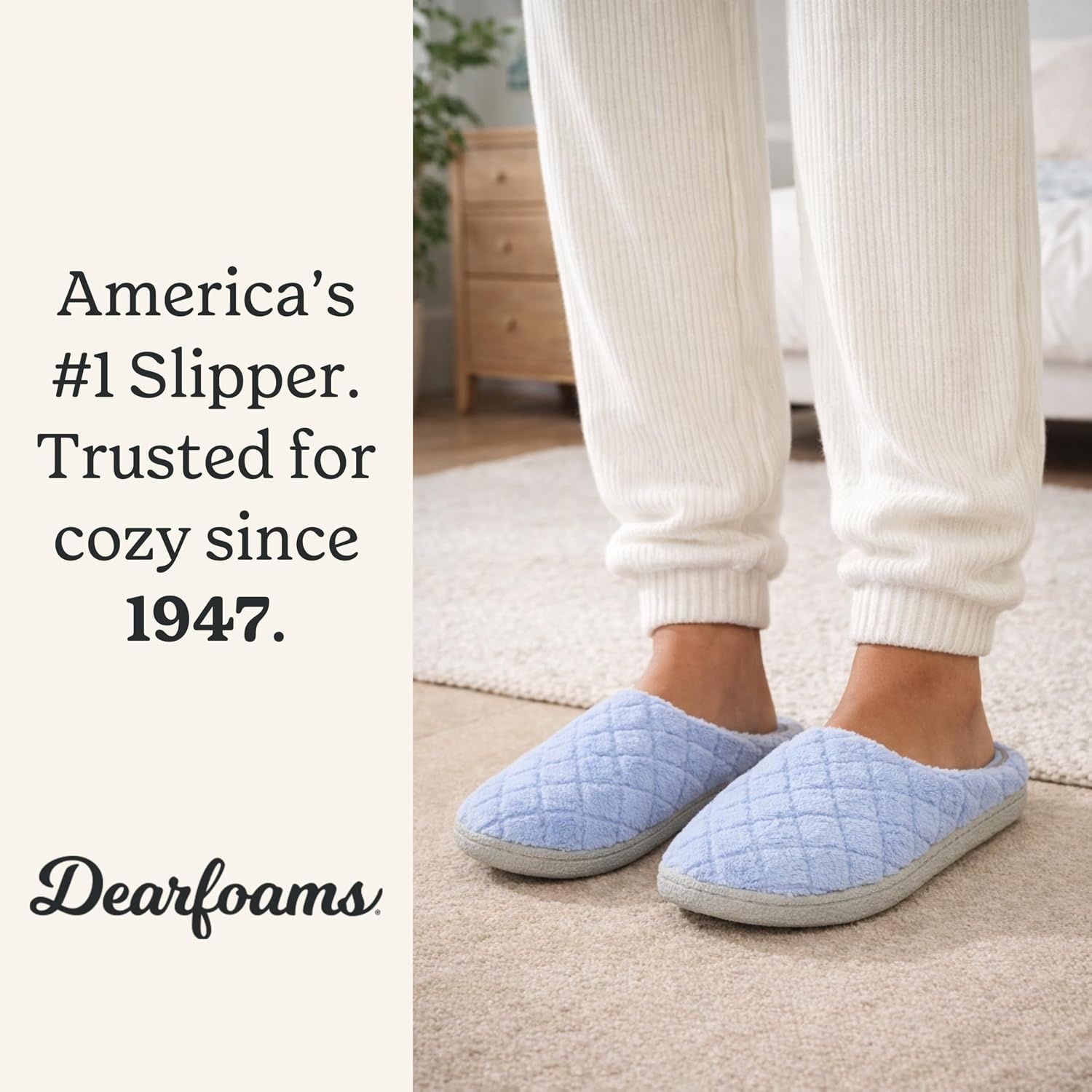 image:imageLeslie Terry Clog House Shoes with Memory Foam Indoor Slippers with Wide WidthsIceberg Blue Terry