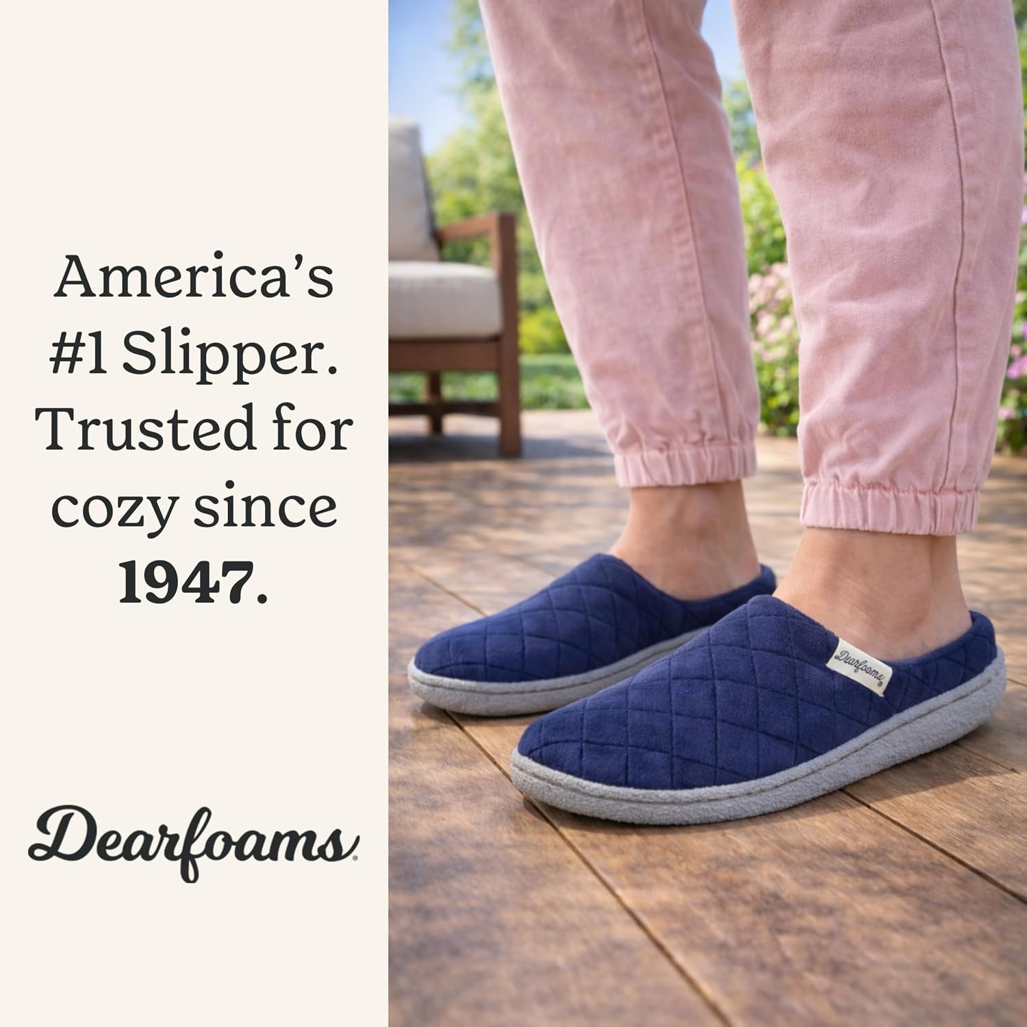 image:imageLeslie Terry Clog House Shoes with Memory Foam Indoor Slippers with Wide WidthsPeacoat Navy Velour