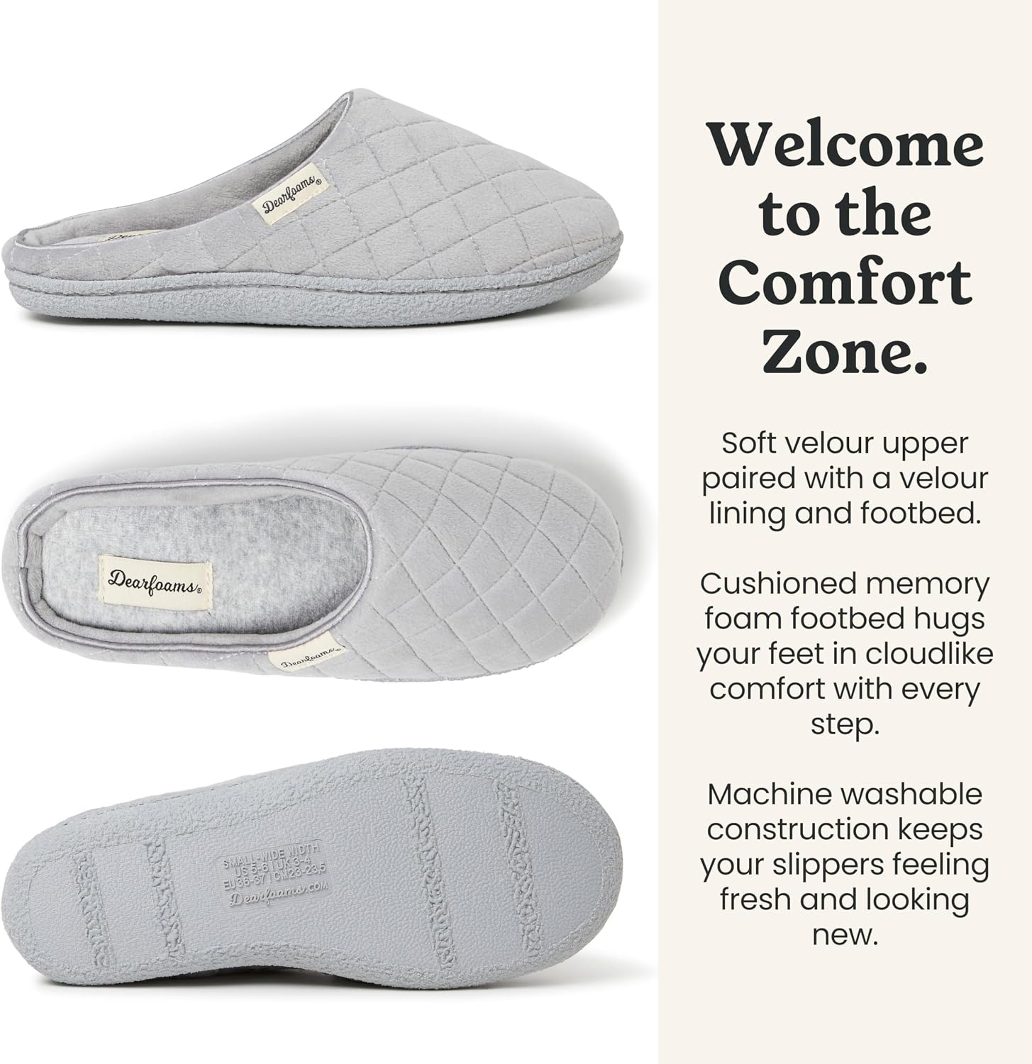 image:imageLeslie Terry Clog House Shoes with Memory Foam Indoor Slippers with Wide WidthsSleet Velour