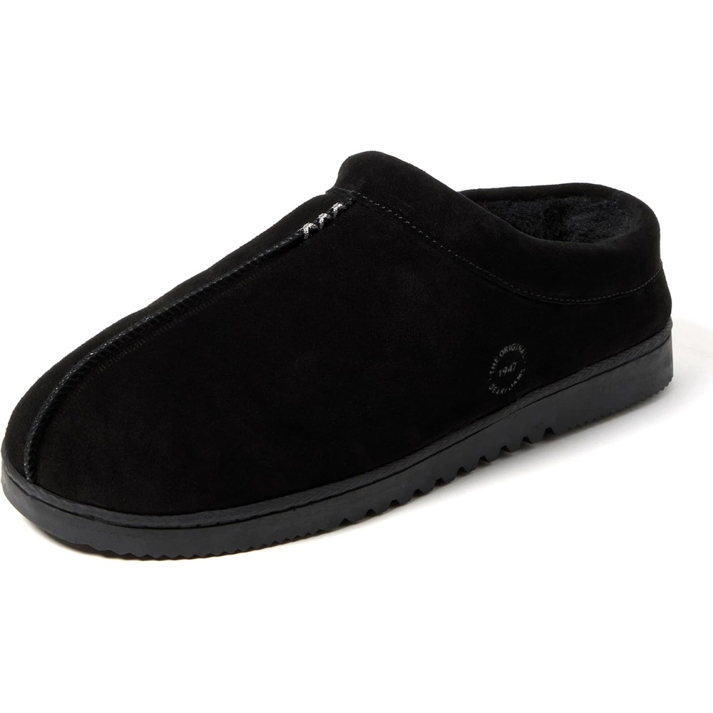 image:imageDearfoams Mens Suede Indoor Outdoor ClogBlack