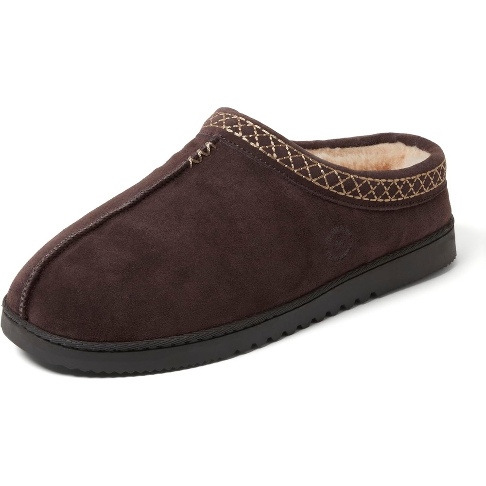 image:imageDearfoams Mens Suede Indoor Outdoor ClogCoffee 2
