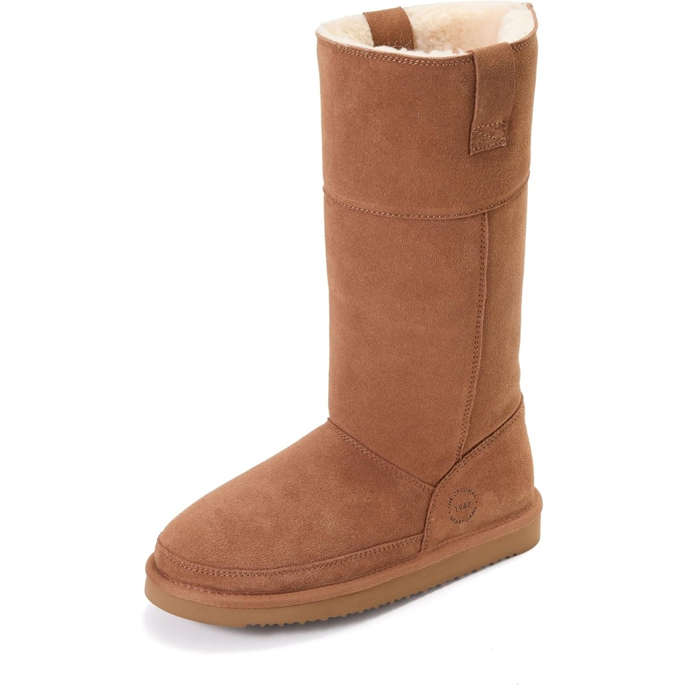 image:imageDearfoams Womens Boots  Genuine Suede Faux Fur Cozy Breathable Rayna BootChestnut