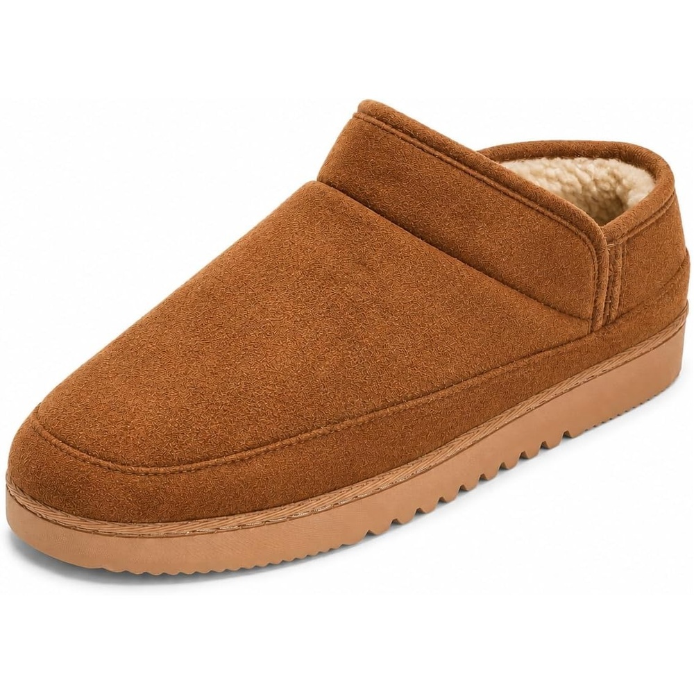 image:imageDearfoams Womens Memory Foam House Shoes Microsuede Bootie Plush Lined Indoor Outdoor Boot SlippersChestnut