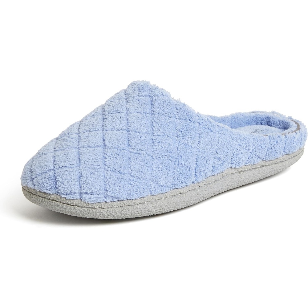 image:imageLeslie Terry Clog House Shoes with Memory Foam Indoor Slippers with Wide WidthsIceberg Blue Terry