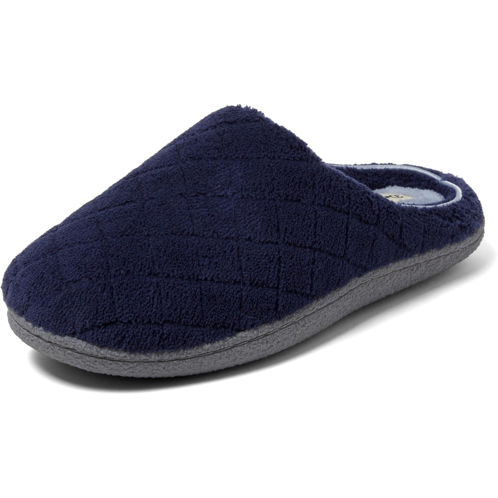 image:imageLeslie Terry Clog House Shoes with Memory Foam Indoor Slippers with Wide WidthsPeacoat Navy Terry