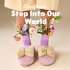 Dearfoams Women’s Cozy Rosie Cuties Plush Fuzzy Giftable House Shoes With Memory Foam(Pink Bow)
