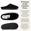 Leslie Terry Clog House Shoes with Memory Foam, Indoor Slippers with Wide Widths(Black Terry)