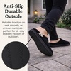 Leslie Terry Clog House Shoes with Memory Foam, Indoor Slippers with Wide Widths(Black Velour)