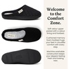 Leslie Terry Clog House Shoes with Memory Foam, Indoor Slippers with Wide Widths(Black Velour)