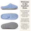 Leslie Terry Clog House Shoes with Memory Foam, Indoor Slippers with Wide Widths(Iceberg Blue Terry)
