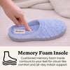 Leslie Terry Clog House Shoes with Memory Foam, Indoor Slippers with Wide Widths(Iceberg Blue Terry)