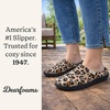 Leslie Terry Clog House Shoes with Memory Foam, Indoor Slippers with Wide Widths(Leopard Velour)