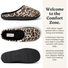 Leslie Terry Clog House Shoes with Memory Foam, Indoor Slippers with Wide Widths(Leopard Velour)