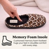 Leslie Terry Clog House Shoes with Memory Foam, Indoor Slippers with Wide Widths(Leopard Velour)