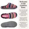 Leslie Terry Clog House Shoes with Memory Foam, Indoor Slippers with Wide Widths(Multi Stripes Terry)