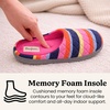 Leslie Terry Clog House Shoes with Memory Foam, Indoor Slippers with Wide Widths(Multi Stripes Terry)