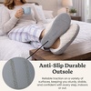 Leslie Terry Clog House Shoes with Memory Foam, Indoor Slippers with Wide Widths(Muslin White Terry)