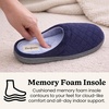 Leslie Terry Clog House Shoes with Memory Foam, Indoor Slippers with Wide Widths(Peacoat Navy Terry)