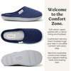 Leslie Terry Clog House Shoes with Memory Foam, Indoor Slippers with Wide Widths(Peacoat Navy Velour)