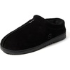 Dearfoams Men’s Suede Indoor Outdoor Clog(Black)