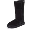 Dearfoams Women’s Boots – Genuine Suede Faux Fur Cozy Breathable Rayna Boot(Black)