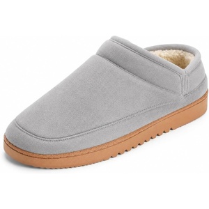 Dearfoams Women’s Memory Foam House Shoes, Microsuede Bootie, Plush Lined Indoor Outdoor Boot Slippers(Medium Grey)