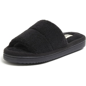 Dearfoams Women’s TERRY SLIDE, Black, M